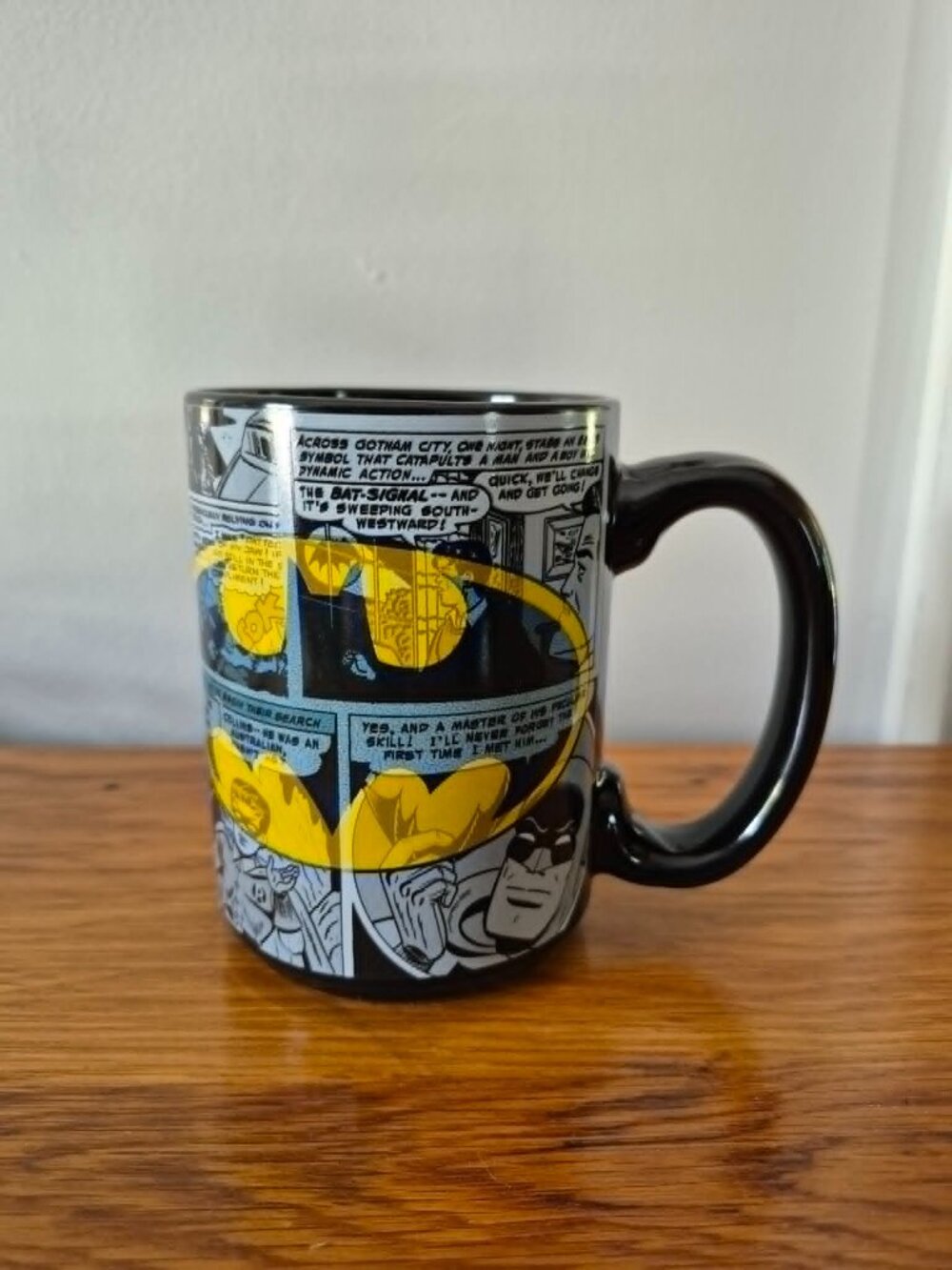Black Ceramic Zak! Designs Batman Coffee Mug Featuring Vintage Comic Book